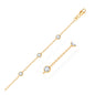 14k Yellow Gold Anklet with Round White Cubic Zirconia