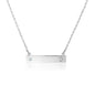 Sterling Silver 18 inch Bar Women's Necklaces with Diamond and Engraved Heart
