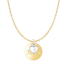 Load image into Gallery viewer, Two Tone Gold 10k Women&#39;s Necklaces with Mom Pendant and Heart