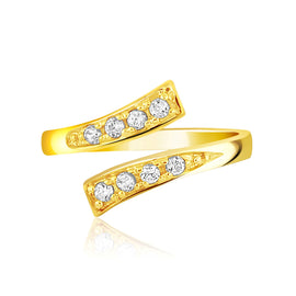 Yellow Gold 14k Contemporary Cubic Zirconia Accented Toe Rings