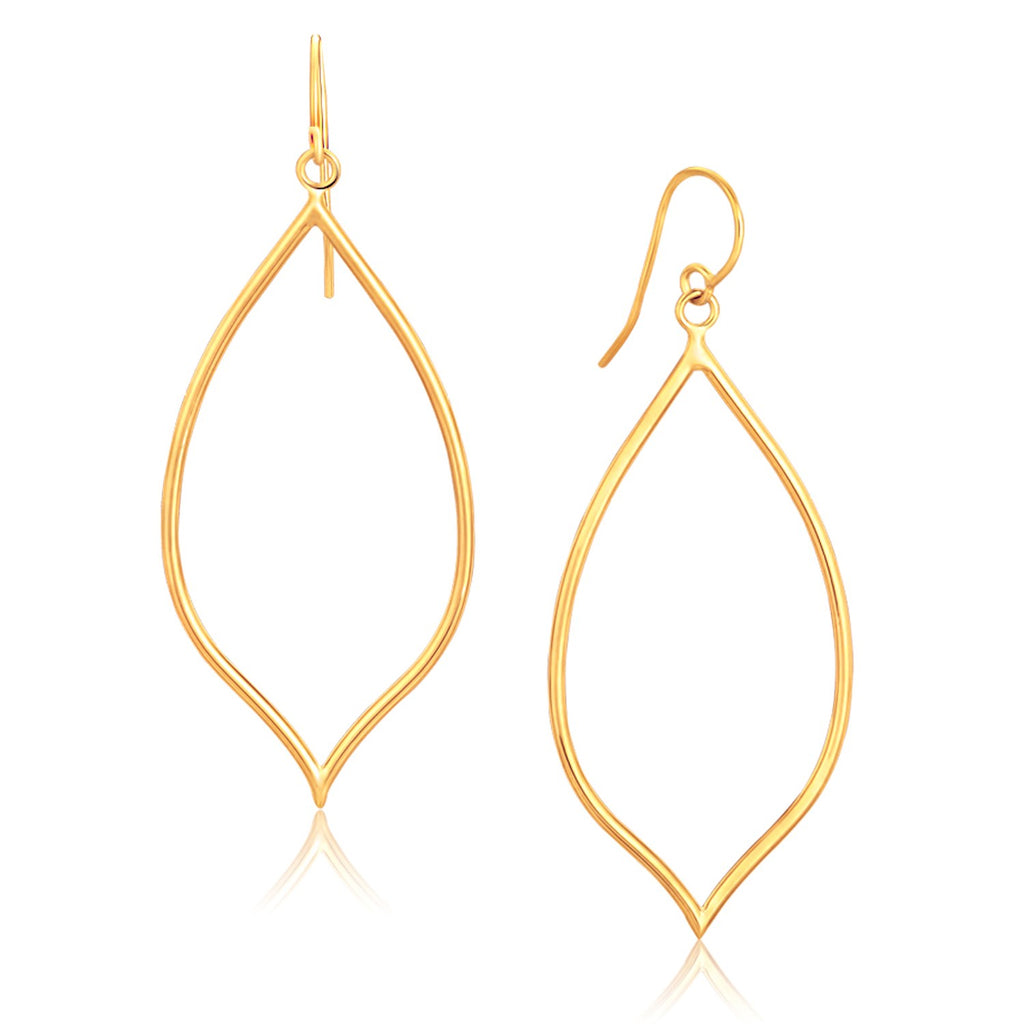 Yellow Gold 14k Marquise Style Polished Dangling Earrings