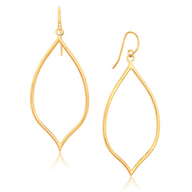 Yellow Gold 14k Marquise Style Polished Dangling Earrings