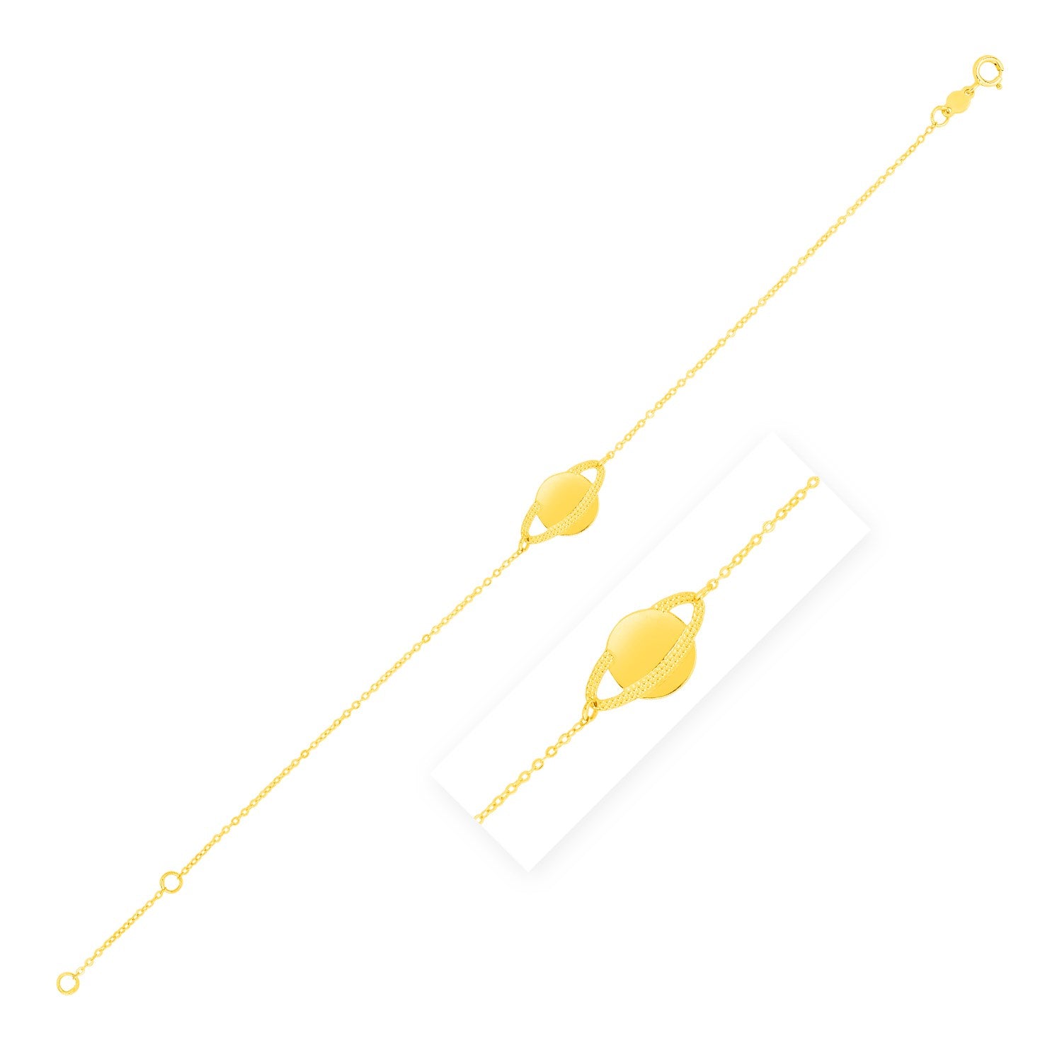 Yellow Gold 14k Saturn Women's Fancy Bracelet