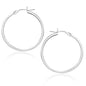 White Gold 10k 25 mm Polished Hoop Earrings with Snap Lock Backing for Any Ocassions