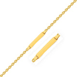 Yellow Gold 14k Puffed Women's Mariner Link Children's ID Bracelet