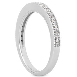 White Gold 14k Pave Milgrain Diamond Wedding Ring Set 1/2 Around