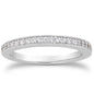 White Gold 14k Pave Milgrain Diamond Wedding Ring Set 1/2 Around