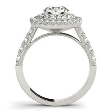 Load image into Gallery viewer, White Gold 14k 2 Diamond Engagement Ring with Double Pave Halo