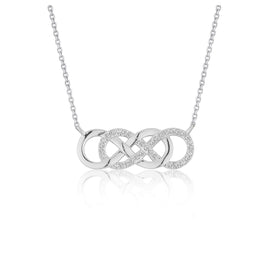 White Gold 14k Double Infinity Diamond Pendant with Lobster Clasp