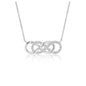 White Gold 14k Double Infinity Diamond Pendant with Lobster Clasp