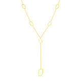 14K Yellow Gold Necklace with Abstract Honeycomb Stations