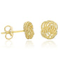 Yellow Gold 14k Textured Finish Love Knot Earrings Style