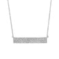 Sterling Silver Wide Women's Bar Necklace with Cubic Zirconia in