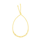 Yellow Gold 14k Women's Adjustable Bracelet with Paperclip Chain