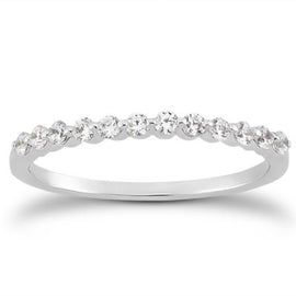 White Gold 14k Floating Single Shared Prong Diamond Wedding Ring