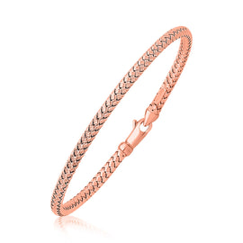 Rose Gold 14k Fancy Weave Motif Bangle
