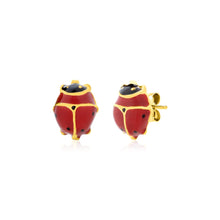 Load image into Gallery viewer, Yellow Gold 14K Lady Bug Fancy Earrings