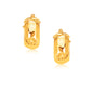 Yellow Gold 14k Wide Small Hoop Earrings with Snap Lock