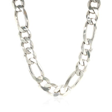 Load image into Gallery viewer, Rhodium Plated 13.6mm Sterling Silver Figaro Style Chain