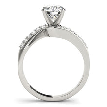 Load image into Gallery viewer, White Gold 14k Bypass Round Pronged Diamond Engagement Ring