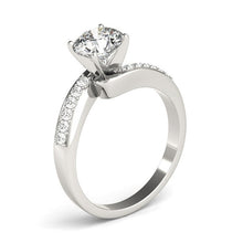 Load image into Gallery viewer, White Gold 14k Bypass Round Pronged Diamond Engagement Ring