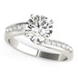 White Gold 14k Bypass Round Pronged Diamond Engagement Ring