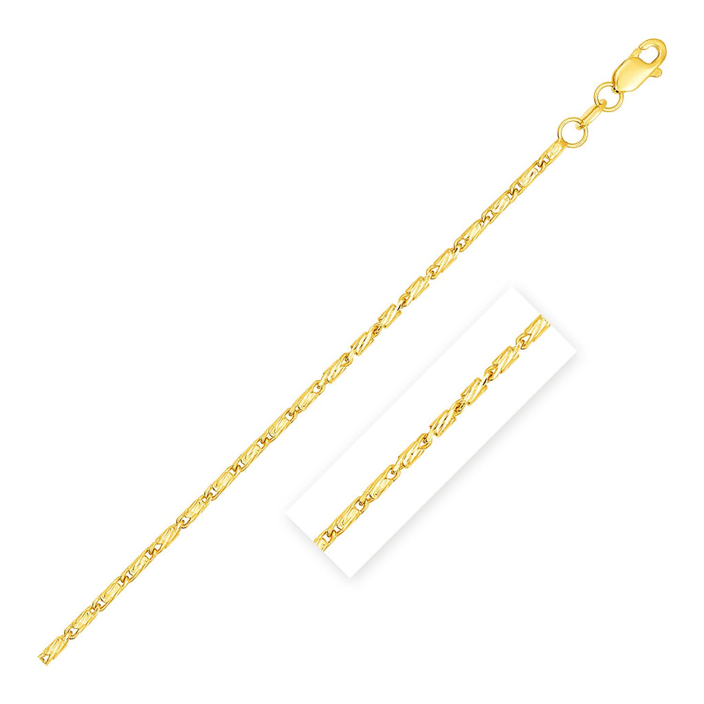 Yellow Gold 14k 1.5mm Diamond Cut Fancy Links Pendant Chain