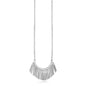 Sterling Silver Women's Necklace with Curved Bar and Fringe