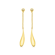 Load image into Gallery viewer, 14k Yellow Gold Teardrop Earrings with Diamonds