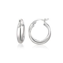 Load image into Gallery viewer, Sterling Silver Dual Round Entwined Hoop Earrings
