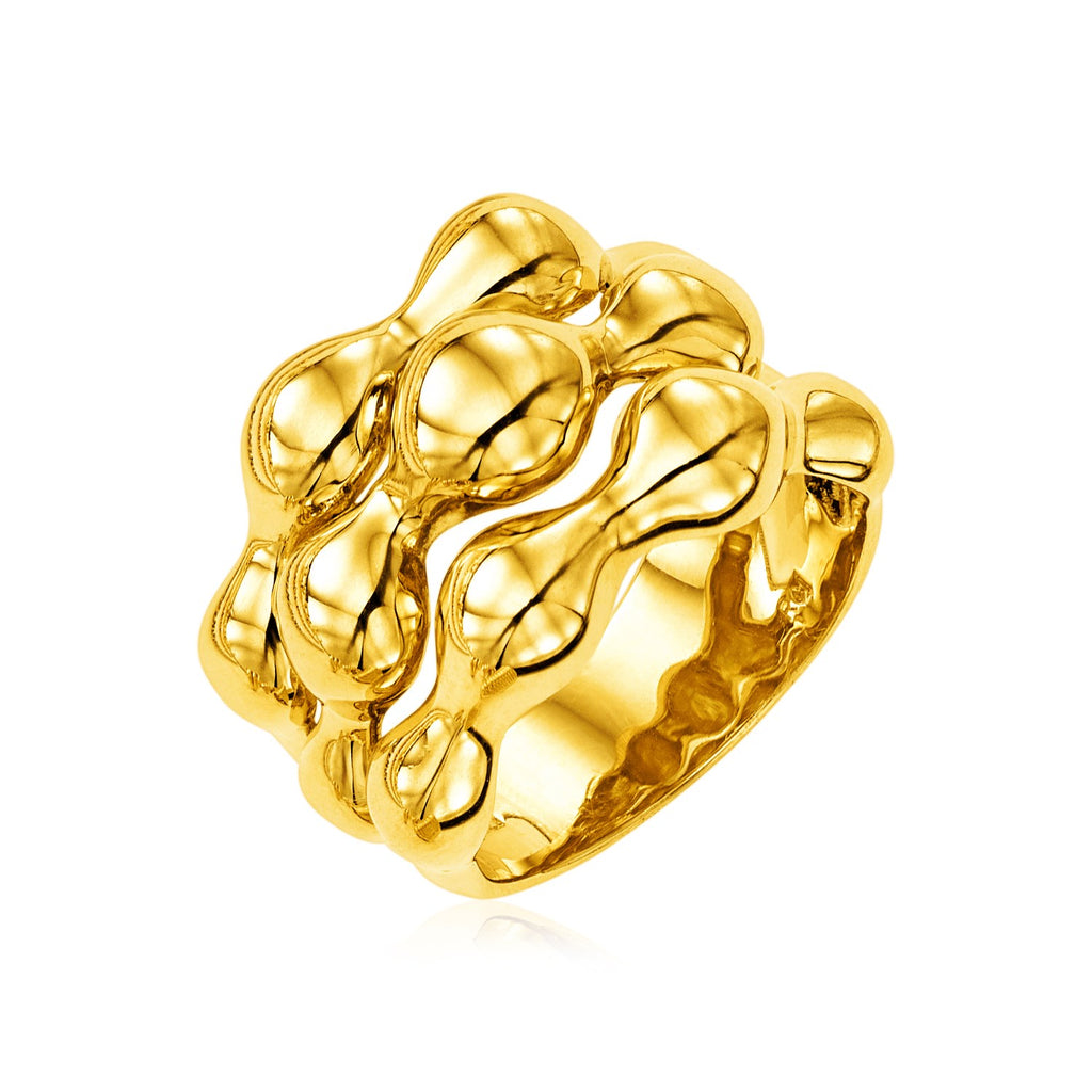 Yellow Gold 14k Polished Bubble Shaped Fancy Ring