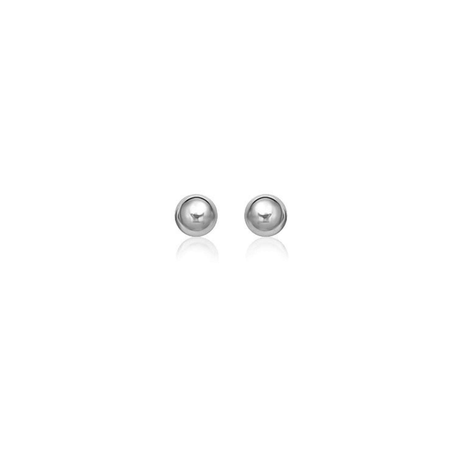 White Gold 14k 6.0 mm Classic Round Stud Earrings