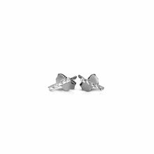 Load image into Gallery viewer, White Gold 14k Texture Bar Earrings