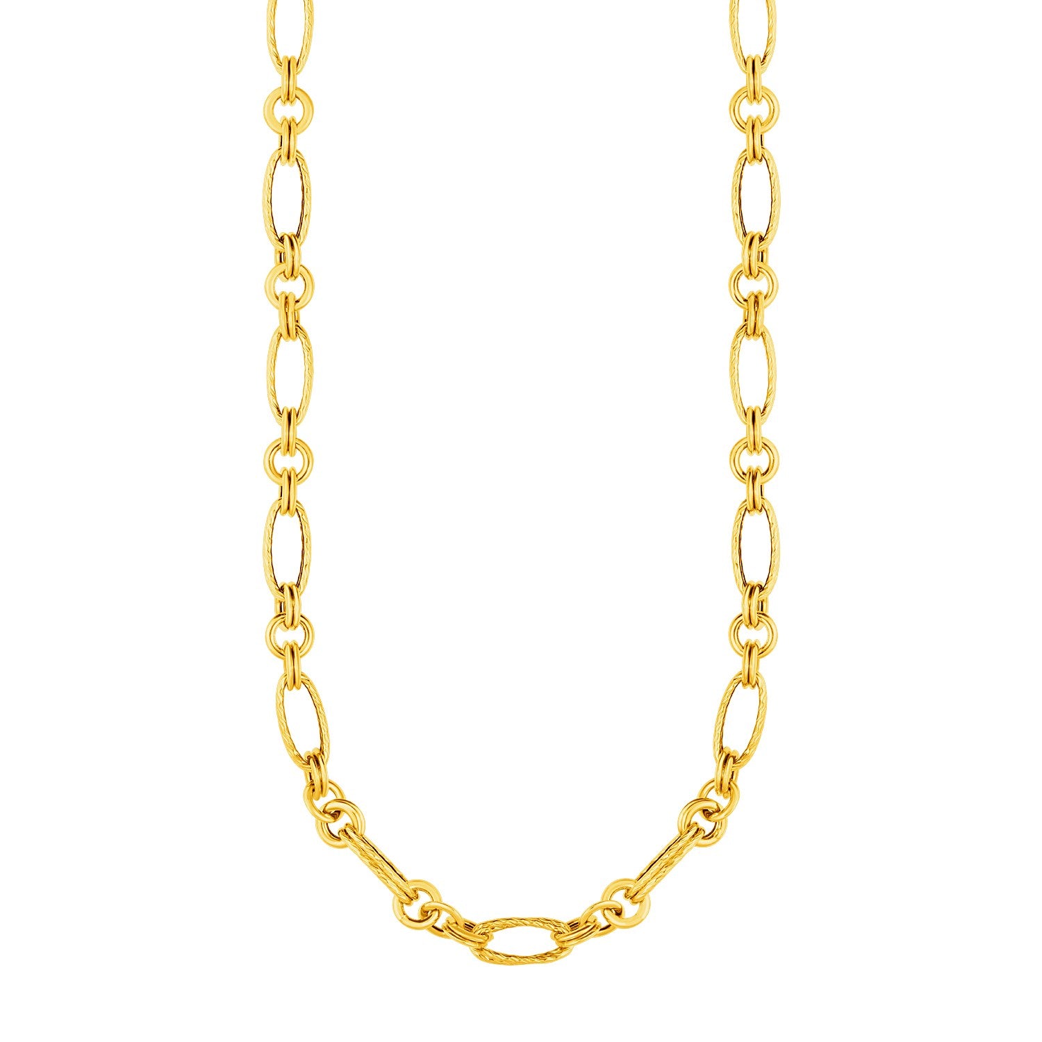 Yellow Gold 14k Twisted and Polished Women's Link Necklace