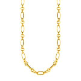 Yellow Gold 14k Twisted and Polished Women's Link Necklace