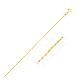 Yellow Gold Diamond-Cut 14k 1.0mm Bead Chain