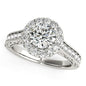 White Gold 14k Round Diamond Stylish Shank Engagement Ring