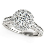 White Gold 14k Round Diamond Stylish Shank Engagement Ring