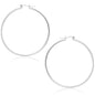 White Gold 14k 45 mm Polished Hoop Earrings with Snap Lock Backing