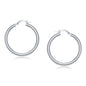 White Gold 14k 40 mm Polished Hoop Earrings with Snap Lock