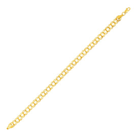 Yellow Gold 10k Double Interlocking Women's Link Bracelet