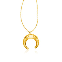 Load image into Gallery viewer, Yellow Gold 14k 17 inch Women&#39;s Fancy Necklace with Domed Moon Motif Pendant