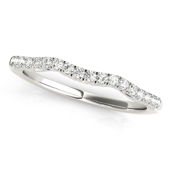 White Gold 14k Wave Motif Diamond Wedding Ring