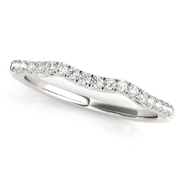 White Gold 14k Wave Motif Diamond Wedding Ring