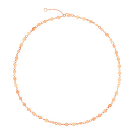 Rose Gold 14k Women's Link Necklace with Polished Circles