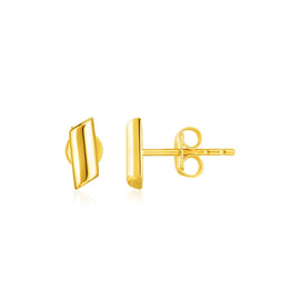 Yellow Gold 14k Polished Rectangular Post Earrings with Pushback Clasps