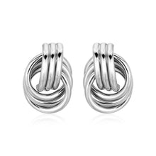 Load image into Gallery viewer, Polished Love Knot Earrings with Interlocking Rings in Sterling Silver