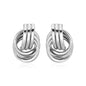 Polished Love Knot Earrings with Interlocking Rings in Sterling Silver
