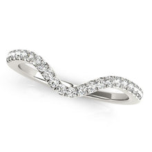 Load image into Gallery viewer, 14k White Gold Wavy Design Round Diamond Wedding Ring (1/6 cttw)