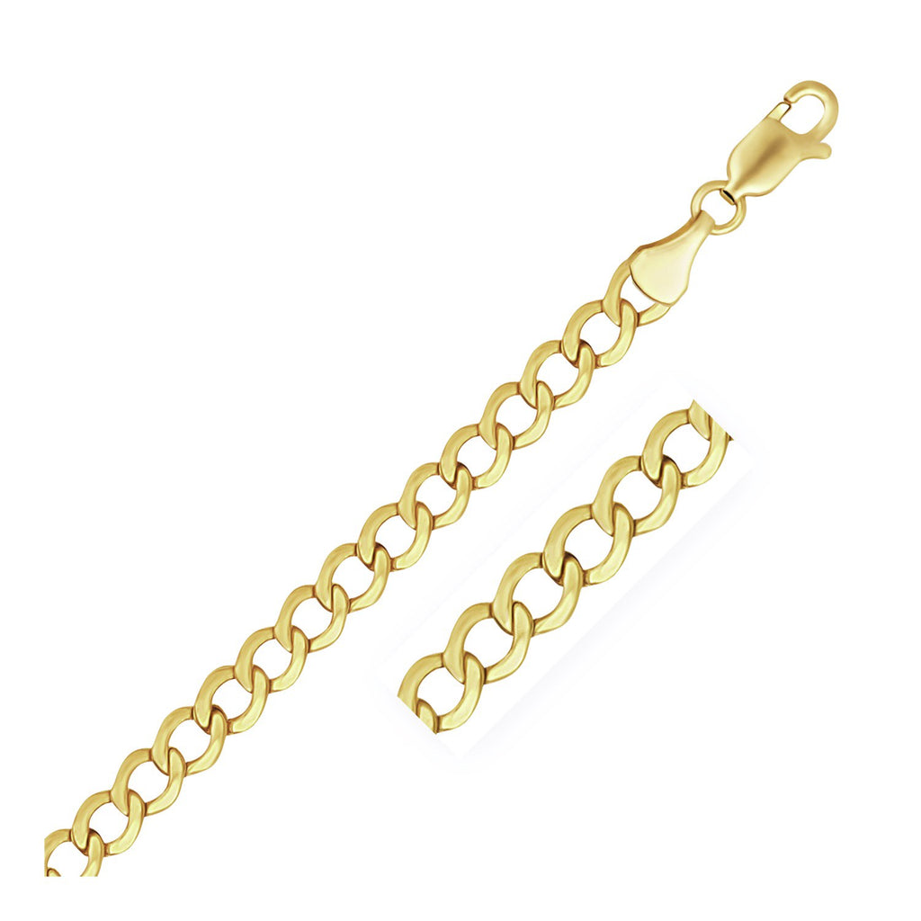 Yellow Gold 5.3mm 14k Curb Chain